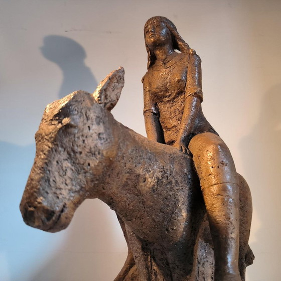 Artista Scuola di Liegi, Ragazza con asino, 1970, Terracotta – Sculture, Ceramic (photo 6 of 12)