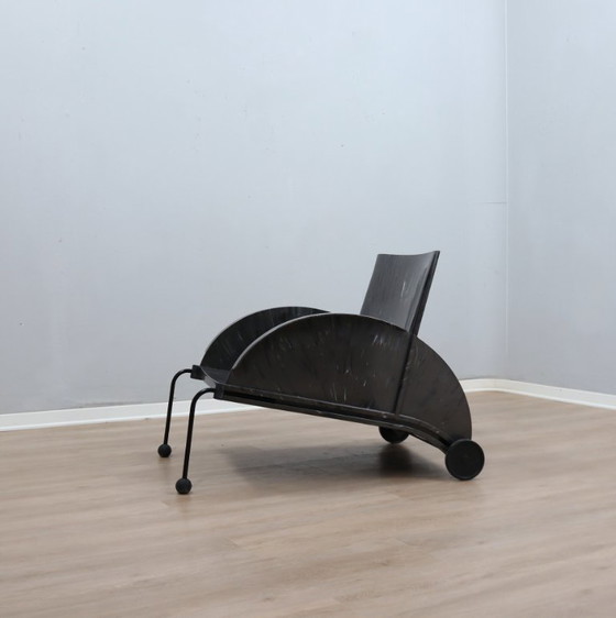 Zeldzame Vintage Kartell Anna Castelli Fauteuil Met Dubbele Hoes Jaren 80 – Textile (photo 10 of 16)