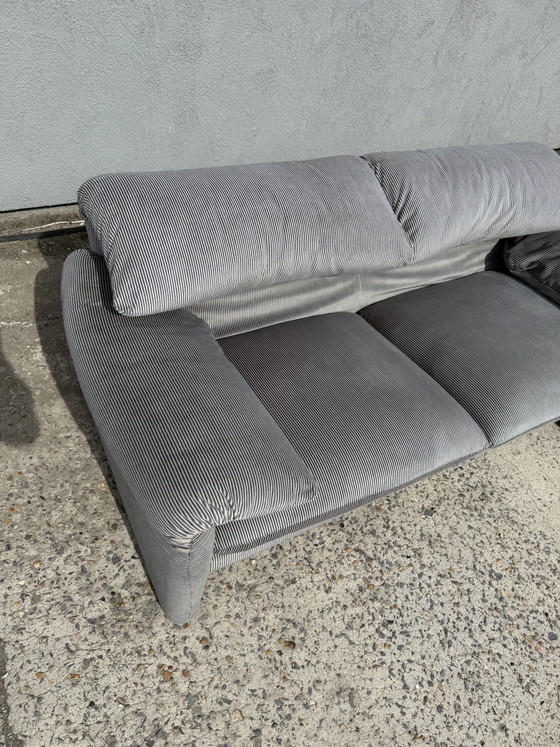 Cassina Maralunga 2x 2zit Originele Ribble Stof Bicolore Lichtgrijs, Zeer Goede Staat! – 2 zitsbanken (photo 12 of 14)