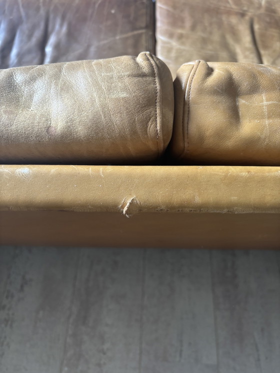 Gelderlandbank 4 Zits – 3-5 zitsbanken, Leather, Metal, Vintage (photo 5 of 5)
