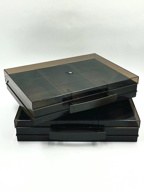 Duo van Flair audiocassettekoffers, Tafelaccessoires, Kunststof, Bruin, Modern (foto 3 van 15)