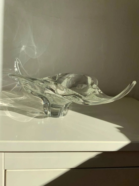 Image 1 of XXL-Skulpturschale aus Muranoglas – „Muschelelement“ – 2,3 kg – 1970er Jahre