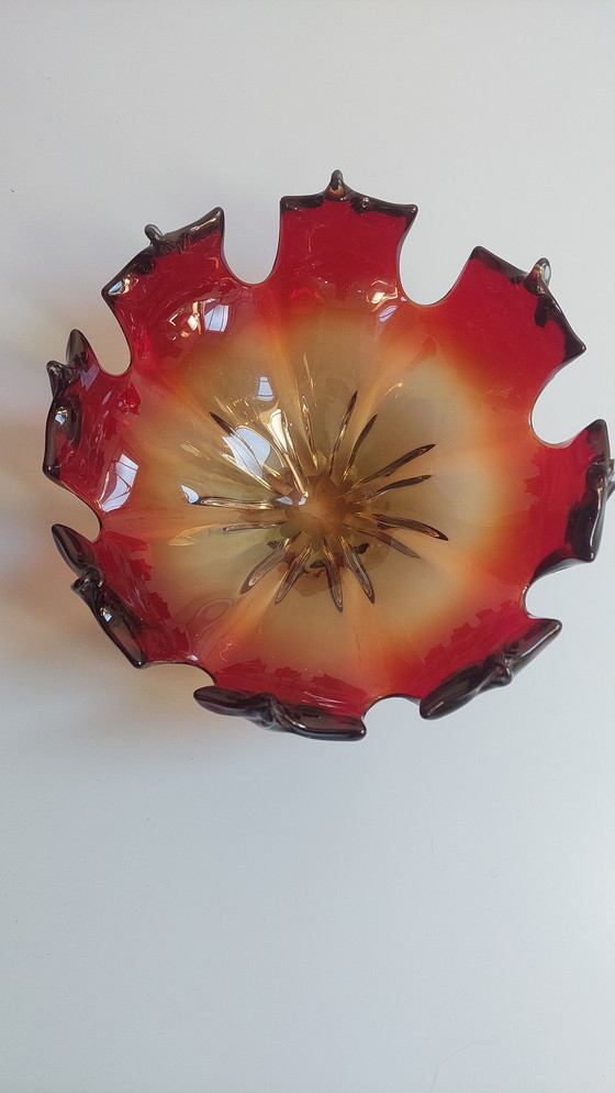 Image 1 of grande ciotola in corallo rosso di Murano - anni '70