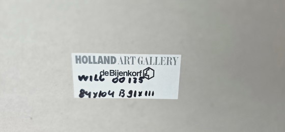 Geabstraheerde impressie van een gezelschap, Wil Willemsen, Kunst, Papier, Glas, Geel (foto 6 van 6)