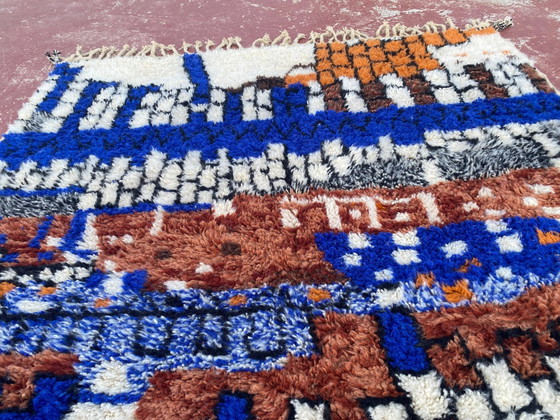 Zeitgenössischer mehrfarbiger Berber-Teppich aus Wolle – 300 x 200 cm – Teppiche & Läufer, Baumwolle, Modern (photo 10 of 17)