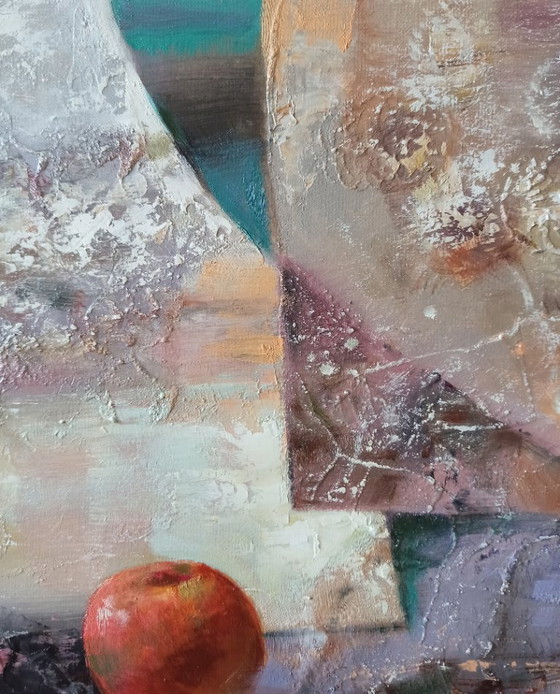 Originales Ölgemälde, abstraktes Fruchtstillleben, Äpfel – Gemälde & Zeichnungen, Canvas (photo 5 of 11)