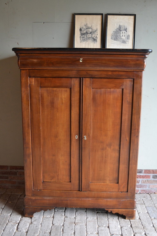 Antique fruitwood maid's cupboard.