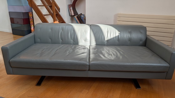 Image 1 of Canapé en cuir gris anthracite Poltrona Frau