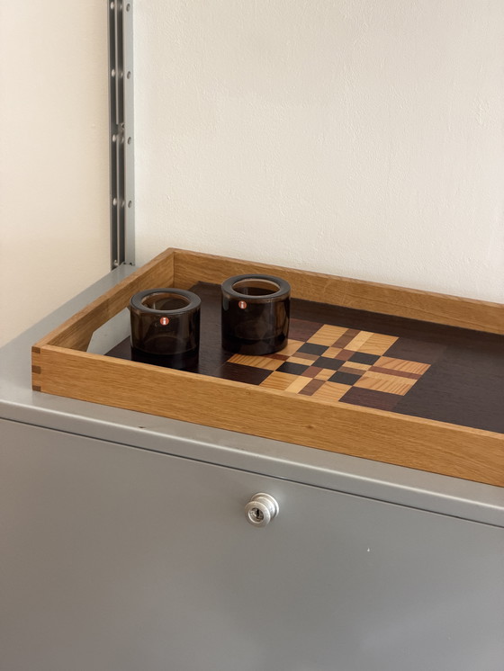 Image 1 of Vintage Timber Grid Tray or Inlaid Tray in Danish Design
