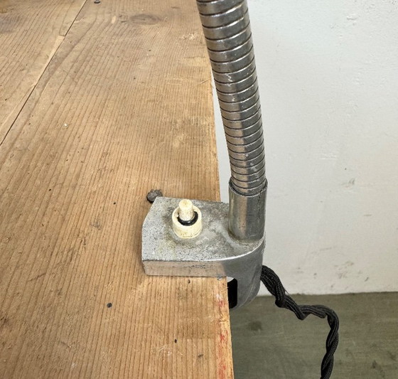 Image 1 of Lampada da tavolo vintage a collo di cigno grigia italiana di GCME, anni '50