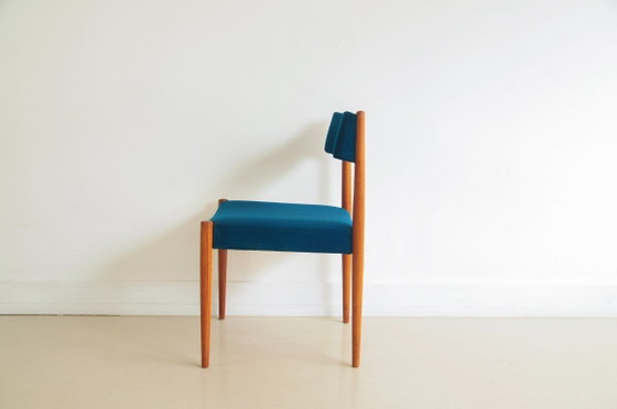 Image 1 of set di 4 sedie in teak blu Aksel Bender