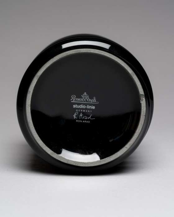 Image 1 of Rosenthal Studio-Line “Ringoletto” Transformable Vase Ron Arad Black Porcelain
