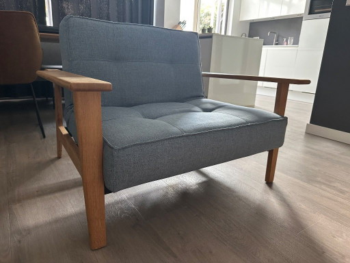 Innovation Splitback-Sessel Frej Hellblau – Innovation Living, fauteuils, Metal, Textile