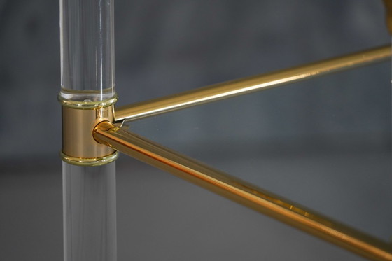 Image 1 of Carrello di servizio vintage in ottone e lucite, Francia, anni '60