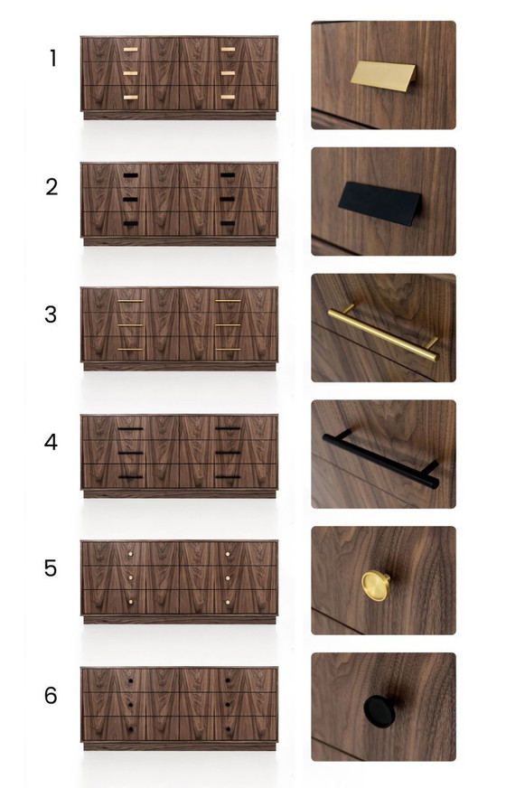 Image 1 of Aparador de nogal O-S13 seis cajones