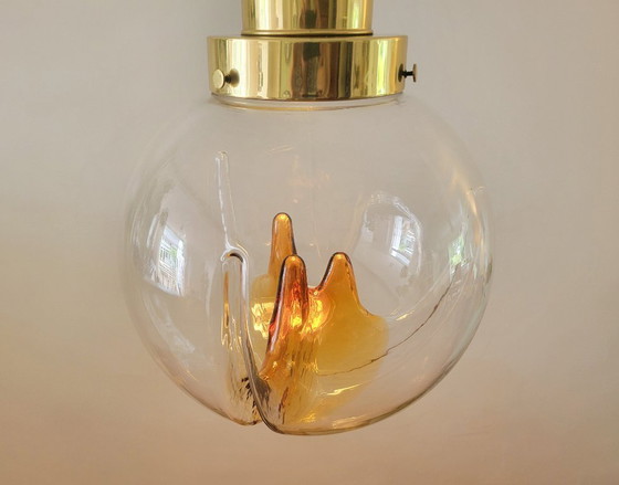 Image 1 of Grande lampe suspendue vintage en verre de Murano par Kaiser Leuchten