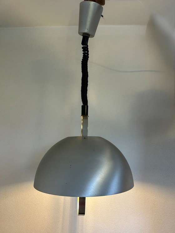 Image 1 of lustre up and down en métal brossé 1970