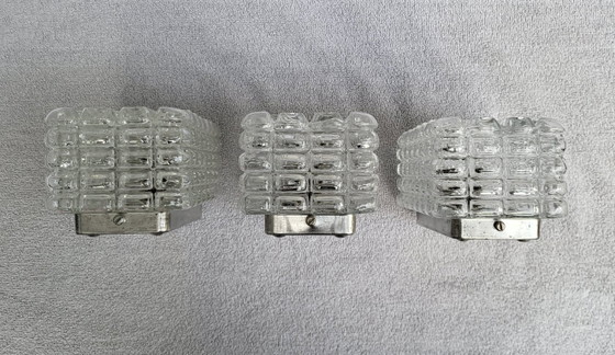 Set aus 3 ERCO 54 090 Blasenglas Wandleuchten, deutsche Mid-Century Modern aus den 1960er Jahren – Metal (photo 14 of 15)