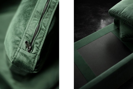 Image 1 of Divano e sedia vintage in palissandro norvegese e velluto verde bottiglia di Knut Sæter per Vatne Møbler, anni '60, set di 2