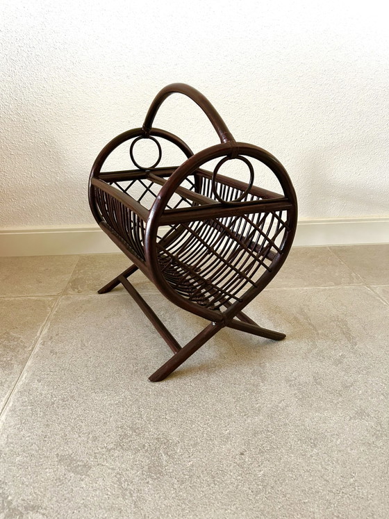 Portariviste vintage in rattan – Librerie (photo 4 of 5)