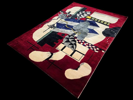 Alfombra de lana anudada a mano – Composición de Fernand Léger, arte textil moderno (205 x 290 cm) – Cotton (photo 3 of 7)