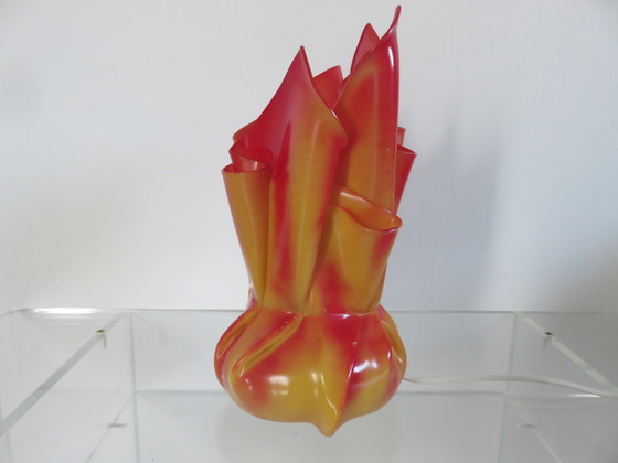 Image 1 of Aumônière-Lampe, Drapiert Aus Polycarbonat "Les Exclarares", 1980