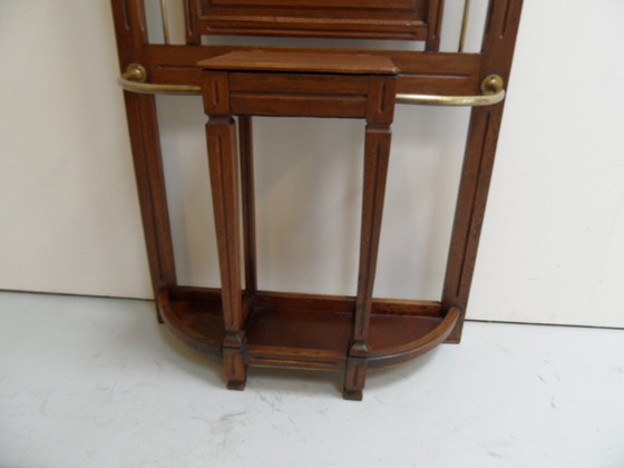 Image 1 of Antique standing coat rack with mirror