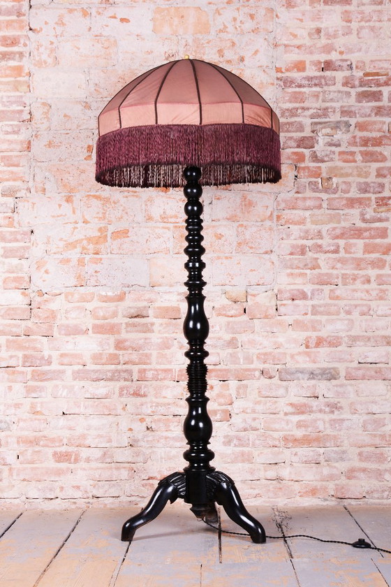 Lámpara de pie Art Déco restaurada, Haya, Nueva electrificación, Checa, años 1910, Lámparas de pie, Textil (foto 10 de 11)