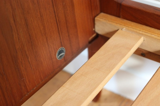 Letto scandinavo vintage in vimini e teak, Danimarca 1960 – Roche Bobois, Letti singoli, Legno (photo 6 of 7)
