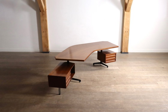 Escritorio Boomerang Osvaldo Borsani T96 para Tecno, Italia, 1956 – Wood (photo 7 of 16)