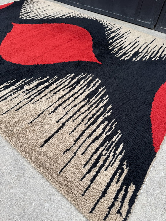 Image 1 of Großer skandinavischer Rya-Teppich aus den 1970er Jahren