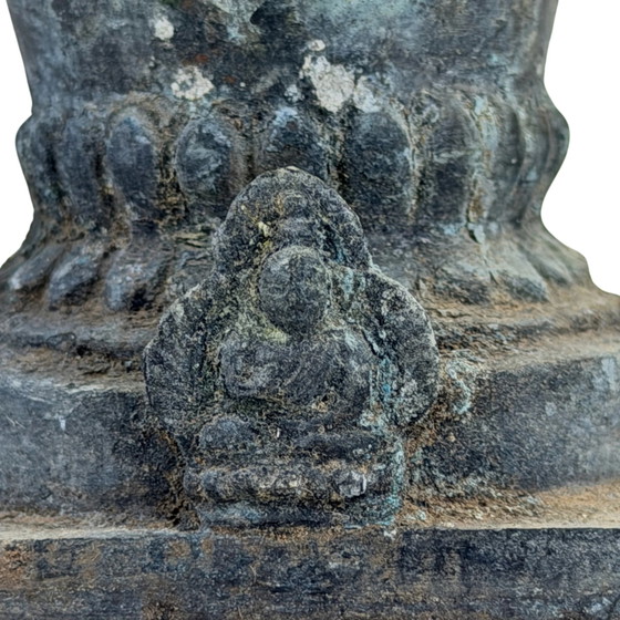 Estupa Votiva de Bronce de la India Oriental – Tradición Pala – c. Siglos X-XII – 10,5 cm – Esculturas (photo 6 of 11)