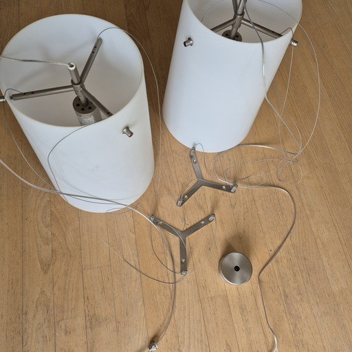 2x Prandina Sera S1 pendant lamp matte opal white