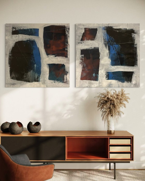 Image 1 of Gemälde • Quadrivium 1439 • XXL-Diptychon • Masaki Kazushi • Abstrakter Expressionismus