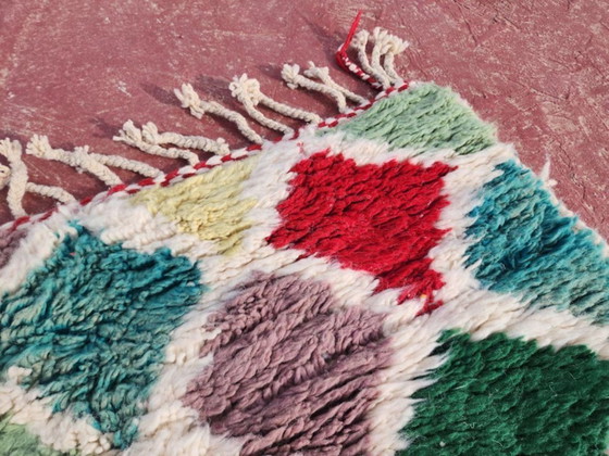 Image 1 of Mehrfarbige Berber-Tapis aus Leinen, 250 cm x 150 cm