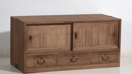Antique sliding door base cabinet - Taishō / Showa Period (c. ) #9 – Sideboard, Metal (photo 3 of 40)