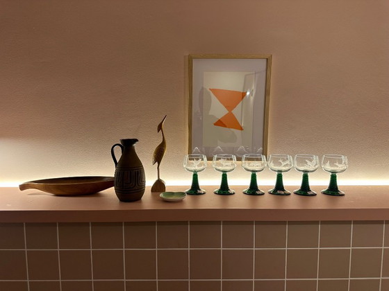 Image 1 of Joska 1970s, set of 6 crystal roemer wine glasses