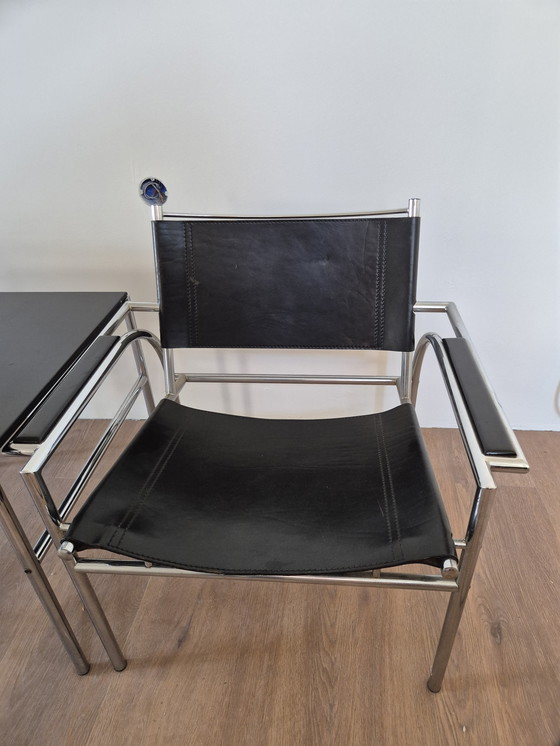 Image 1 of Fauteuil Gerard Vollenbrock en deux parties et table d'appoint, années 1980