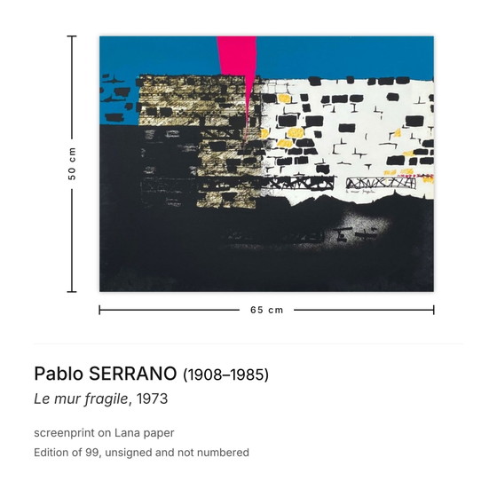 Image 1 of Pablo SERRANO Le mur fragiler Siebdruck 1973