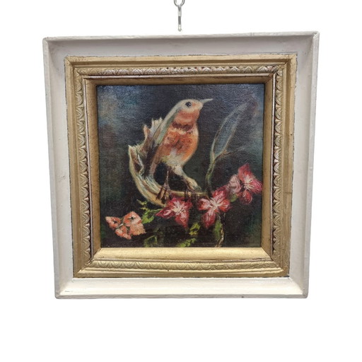 Peinture vintage avec oiseau