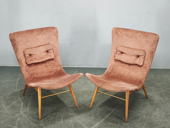 Image 1 of Coppia di poltrone lounge Shell di Miroslav Navrátil, Cecoslovacchia, anni '60.