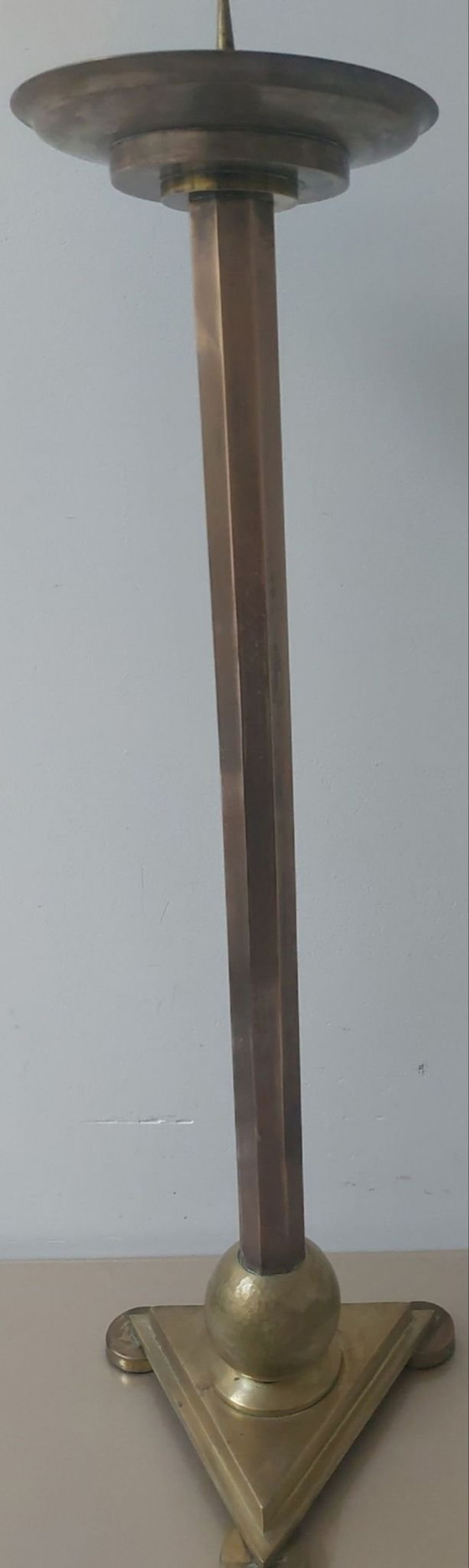 Candle holder 2900/1920 92 cm high 5.6 kg, Brass, Copper, Brown (photo 9 of 10)