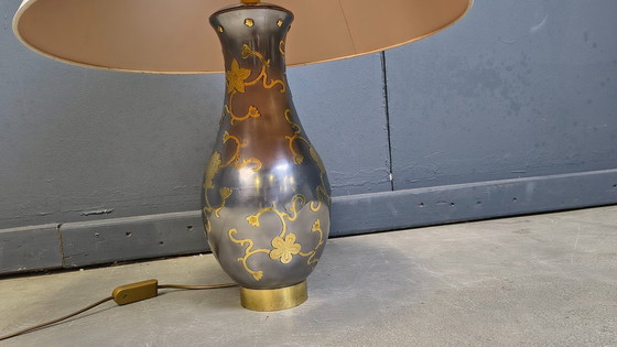 Image 1 of Lampada da tavolo vintage in peltro, anni '70