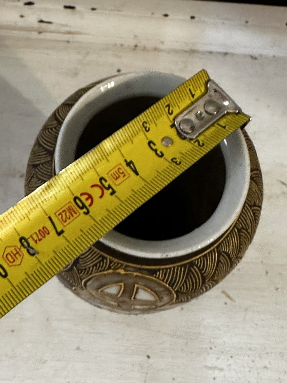Image 1 of 2 Japanese Satsuma Vases, 16 cm high