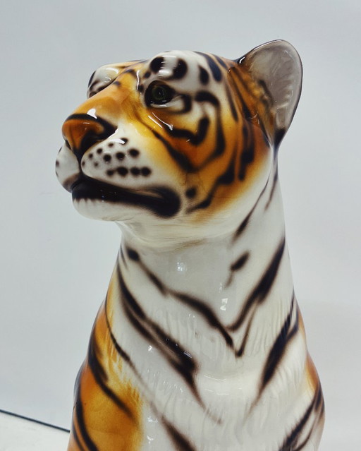 Ceramic Tiger Sculpture