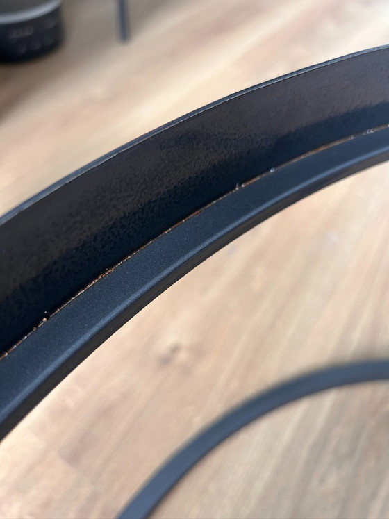 Image 1 of Dutchbone Boli – runder Couchtisch | schwarzes Metall & geriffeltes Glas