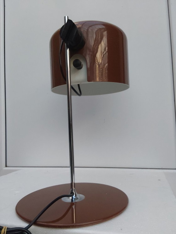 Image 1 of Coupe Joe Colombo 1ère édition lampe à poser marron chocolat O-Luce