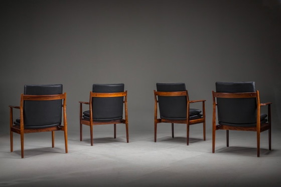 Image 1 of Dänische Modell 431 Sessel aus Leder von Arne Vodder für Sibast Møbler, 1960er, 4er-Set