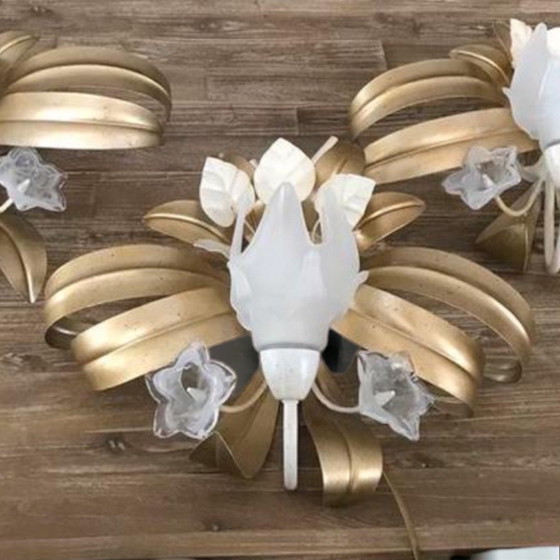 Image 1 of Ensemble de 3 appliques murales vintage de Murano