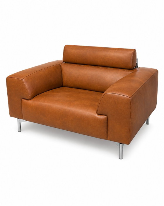 Leolux Howlo – Volledig opnieuw gestoffeerd in echt leder – Bankjes, Leather (photo 2 of 6)